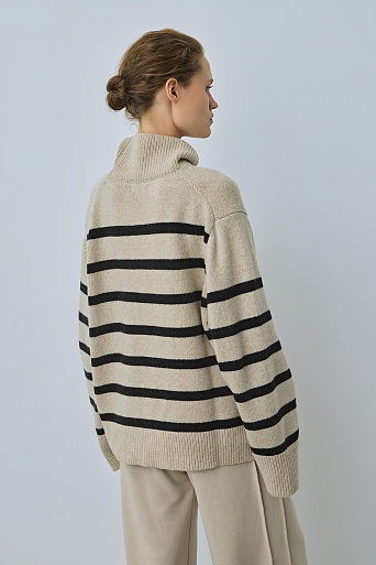 Свитер-оверсайз с кашемиром, бежевый