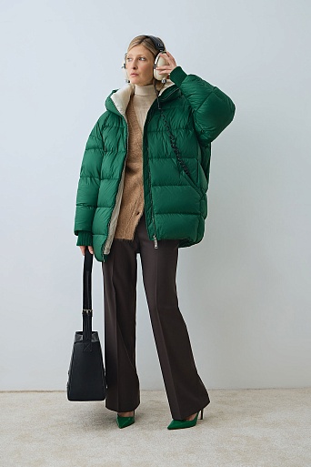 Изумрудный пуховик оверсайз