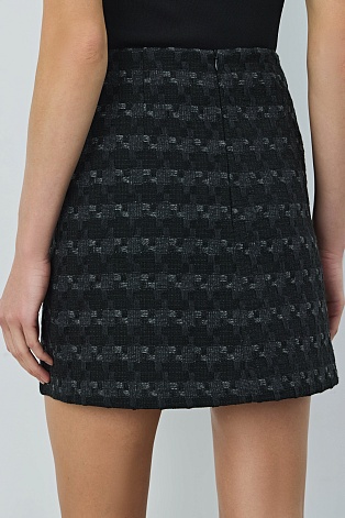 Мини-юбка, черная с узором LESLIE