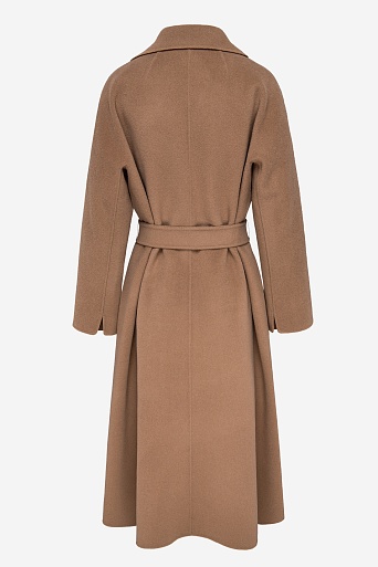 Пальто на поясе, коричневое