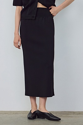 Трикотажная юбка-карандаш, черная