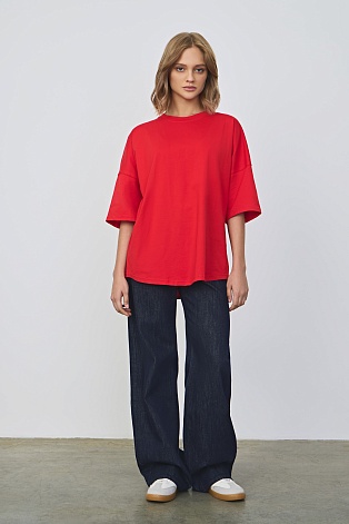 Футболка оверсайз, красная