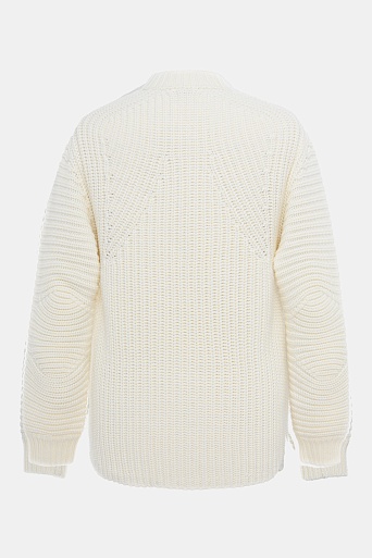Джемпер фактурной вязки с шерстью, сливочный