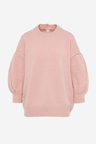 Джемпер с рукавами-фонариками, пудровый