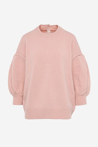 Джемпер с рукавами-фонариками, пудровый