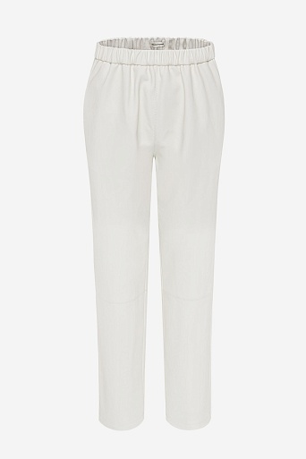 Белые брюки из экокожи