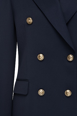 Жакет двубортный, цвет темно-синий LEILA