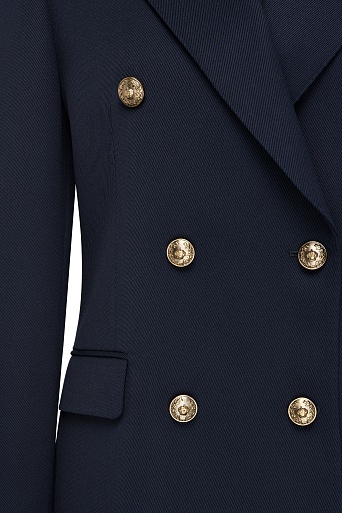 Жакет двубортный, цвет темно-синий LEILA
