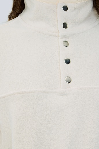 Флисовая олимпийка на кнопках, молочная