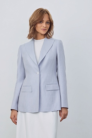 Удлиненный жакет с высокой шлицей, серый с розовым FLORENCE