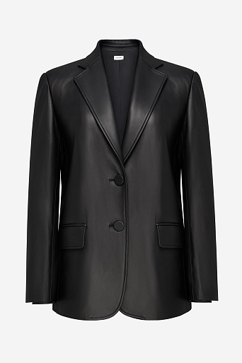 Пиджак из натуральной кожи, черный