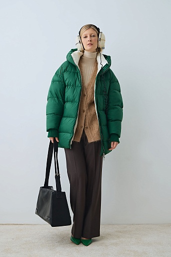 Мохеровый кардиган-оверсайз, песочный