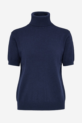 Водолазка с коротким рукавом, темно-синяя